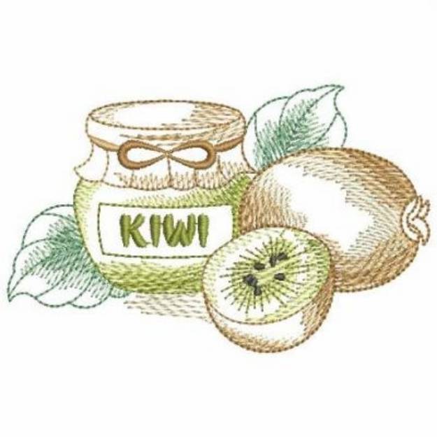 Picture of Kiwi Canned Jam Machine Embroidery Design