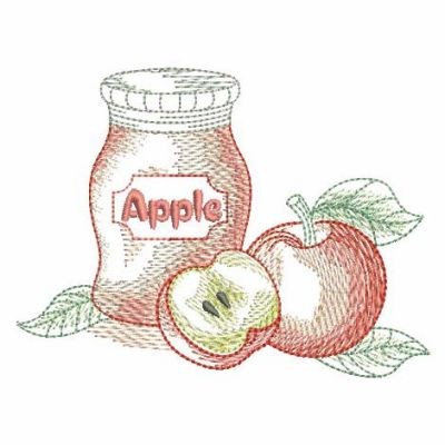 Apple Canned Jam Machine Embroidery Design