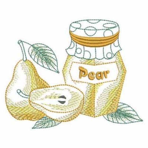 Picture of Pear Canned Jam Machine Embroidery Design
