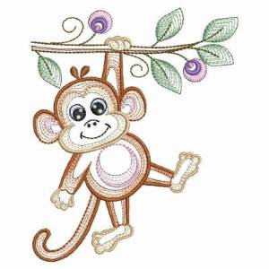 Picture of Hanging Monkey Machine Embroidery Design