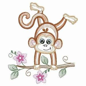 Picture of Handstand Monkey Machine Embroidery Design