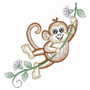 Picture of Monkey Swing Machine Embroidery Design