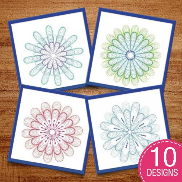 Picture of Quilt Spiral Embroidery Design Pack