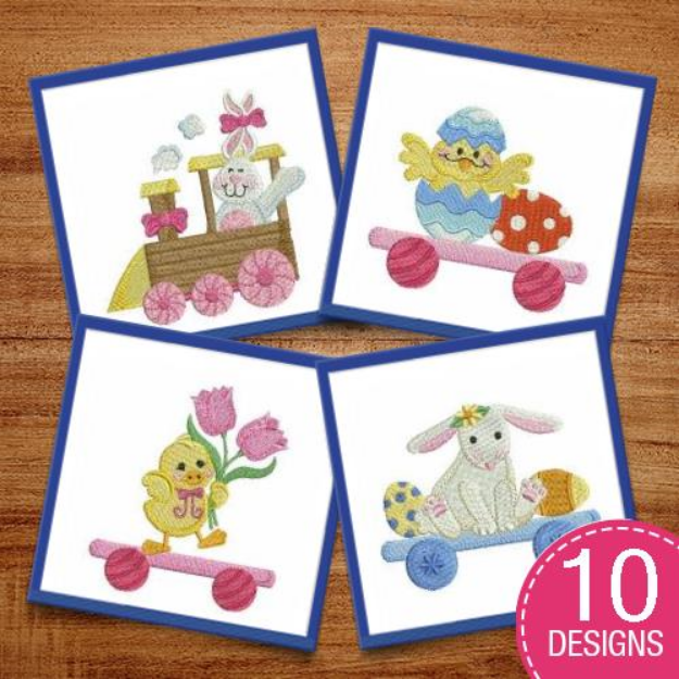 Picture of Easter Train Embroidery Design Pack