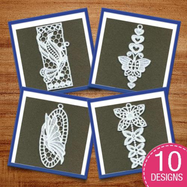 Picture of FSL Butterfly Bookmarks Embroidery Design Pack