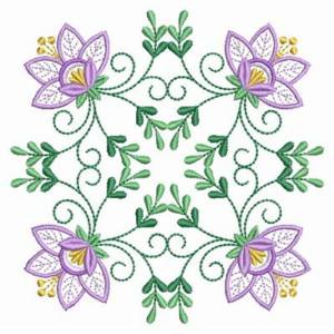 Picture of Jacobean Floral Quilt Machine Embroidery Design