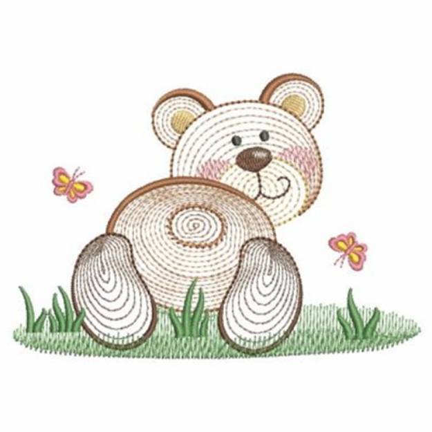 Picture of Bear Behind Machine Embroidery Design
