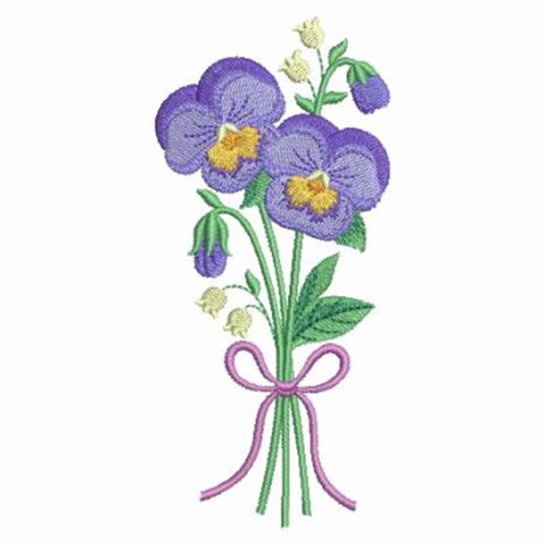Pansy Bouquet Machine Embroidery Design