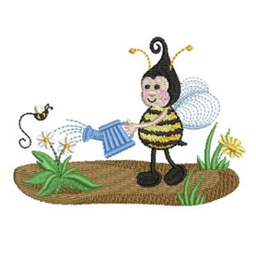 Water Can Bee Machine Embroidery Design