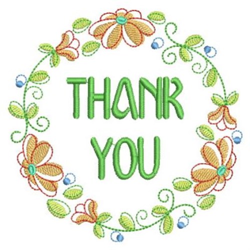 Thank You Machine Embroidery Design