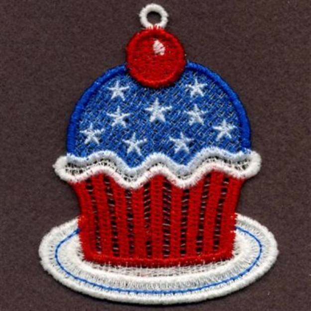 Picture of FSL Patriotic Cupcake Machine Embroidery Design
