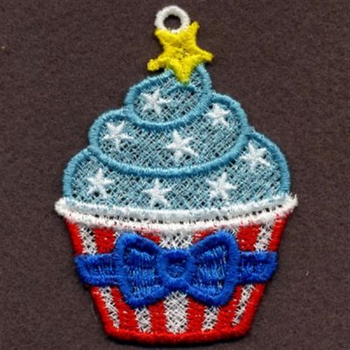 FSL Patriotic Cupcake Machine Embroidery Design