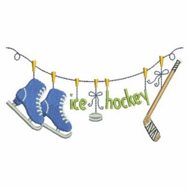 Picture of Ice Hockey Clothesline Machine Embroidery Design