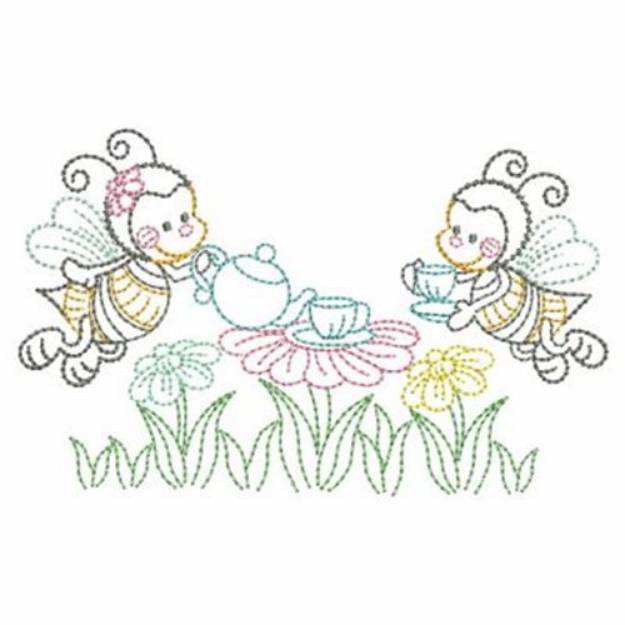 Picture of Bee Tea Party Machine Embroidery Design