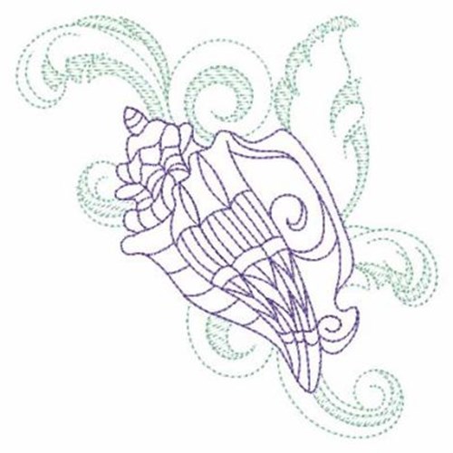 Conch Seashell Machine Embroidery Design