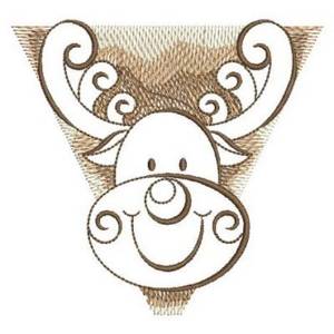Picture of Reindeer Head Machine Embroidery Design