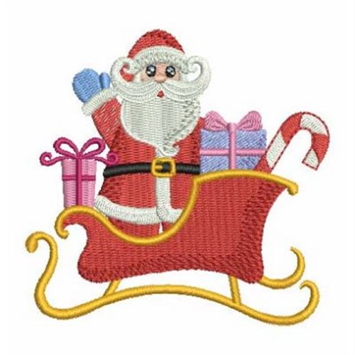 Santa Sleigh Machine Embroidery Design