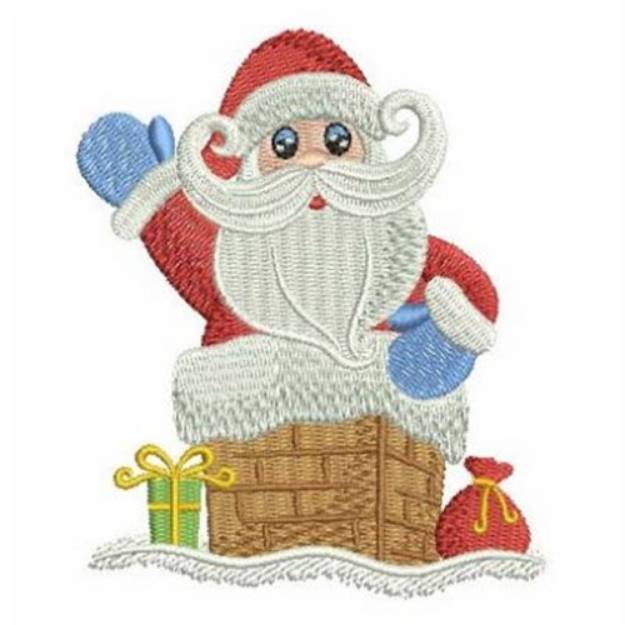 Picture of Santa In Chimney Machine Embroidery Design