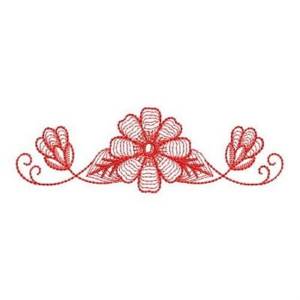 Picture of Redwork Rippled Daisy Machine Embroidery Design