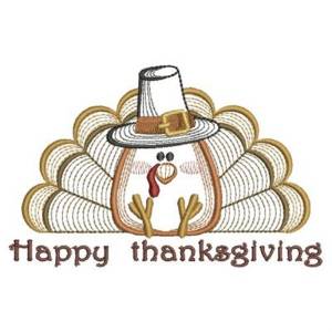 Picture of Happy Thanksgiving Turkey Machine Embroidery Design