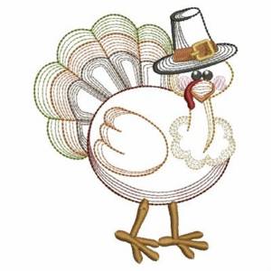 Picture of Thanksgiving Turkey Machine Embroidery Design