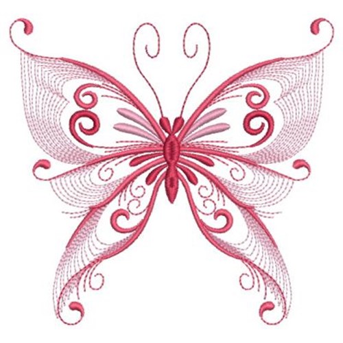 Red Butterfly Machine Embroidery Design