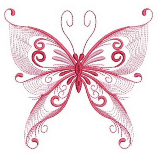 Picture of Red Butterfly Machine Embroidery Design