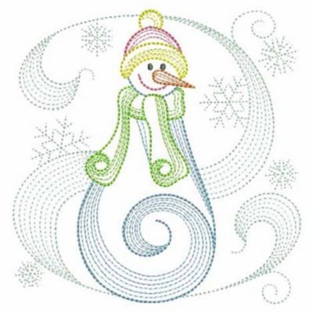 Picture of Rippled Snowman Machine Embroidery Design