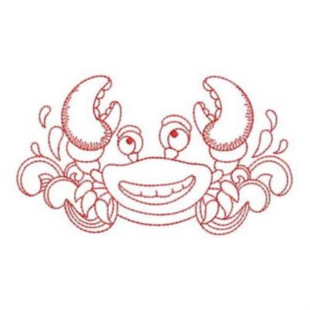 Picture of Redwork Crab Machine Embroidery Design