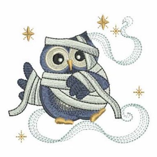 Mummy Owl Machine Embroidery Design