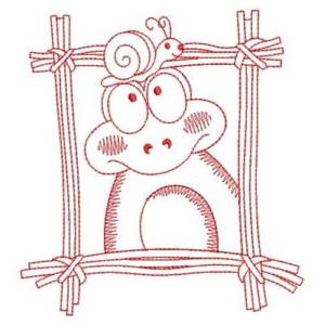 Picture of Redwork Frog Machine Embroidery Design