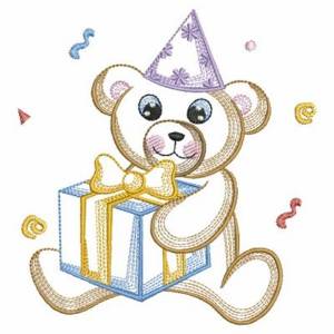 Picture of Birthday Teddy Bear Machine Embroidery Design