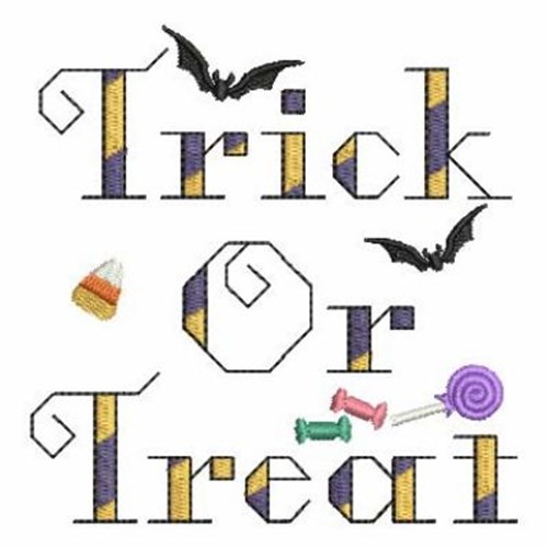 Trick Or Treat Bats Machine Embroidery Design