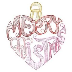 Picture of Rippled Merry Christmas Machine Embroidery Design