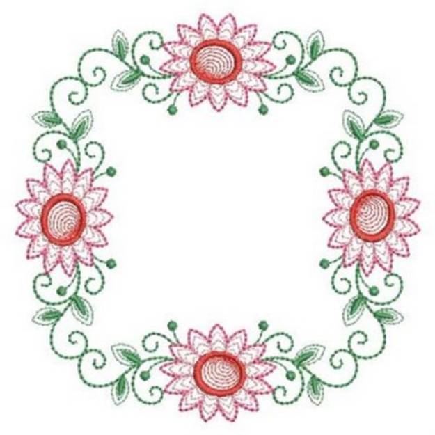Picture of Colorful Flowers Machine Embroidery Design