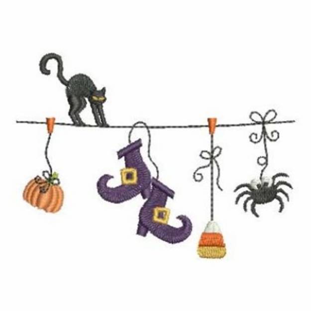 Picture of Halloween Clothesline Machine Embroidery Design