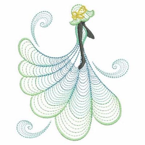 Rippled Lady Machine Embroidery Design