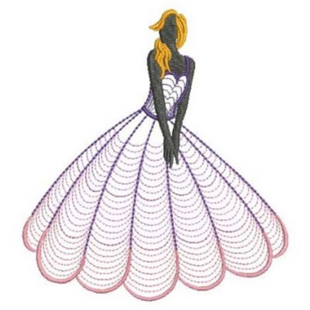 Picture of Purple Rippled Girl Machine Embroidery Design