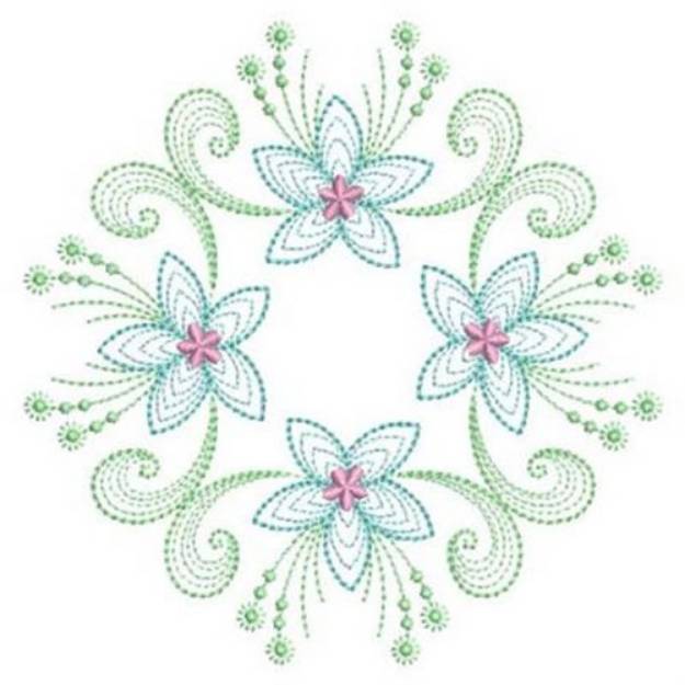 Picture of Rippled Flowers Machine Embroidery Design