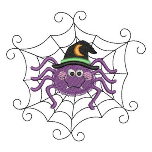 Happy Halloween Spider Machine Embroidery Design