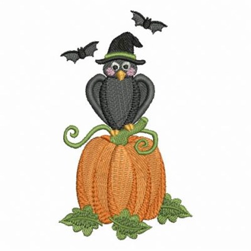 Halloween Crow Machine Embroidery Design