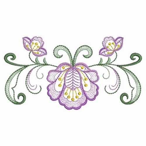 Rippled Flower Machine Embroidery Design