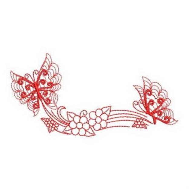 Picture of Redwork Butterfly Machine Embroidery Design