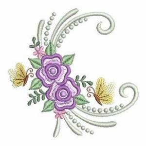 Picture of Rose Butterflies Machine Embroidery Design