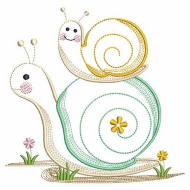 Picture of Snail Mom & Baby Machine Embroidery Design
