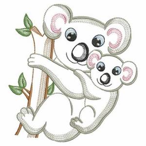 Picture of Koala Mom & Baby Machine Embroidery Design