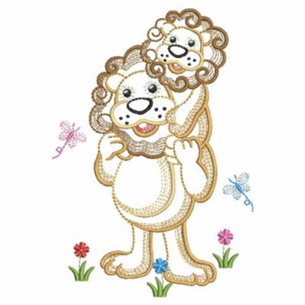 Picture of Lion Mom & Baby Machine Embroidery Design