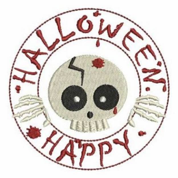 Picture of Happy Halloween Skull Machine Embroidery Design