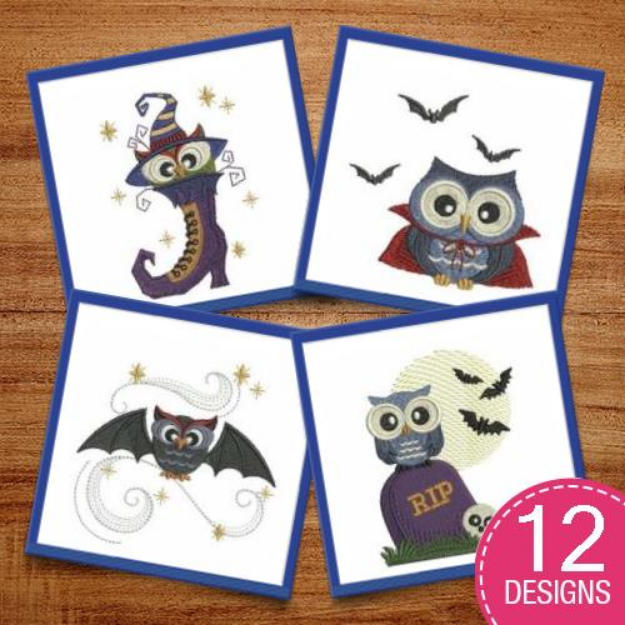 Picture of Halloween Owls Embroidery Design Pack