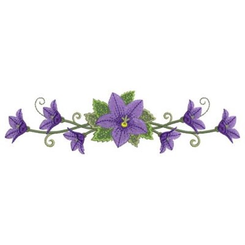 Purple Flower Border Machine Embroidery Design | Embroidery Library at ...